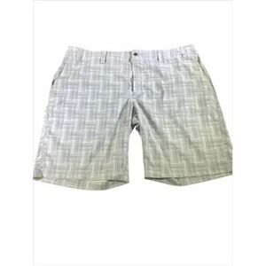 Callaway 40 Golf Shorts Men's Flat Front Woven‎ Gray Patterned Athletic